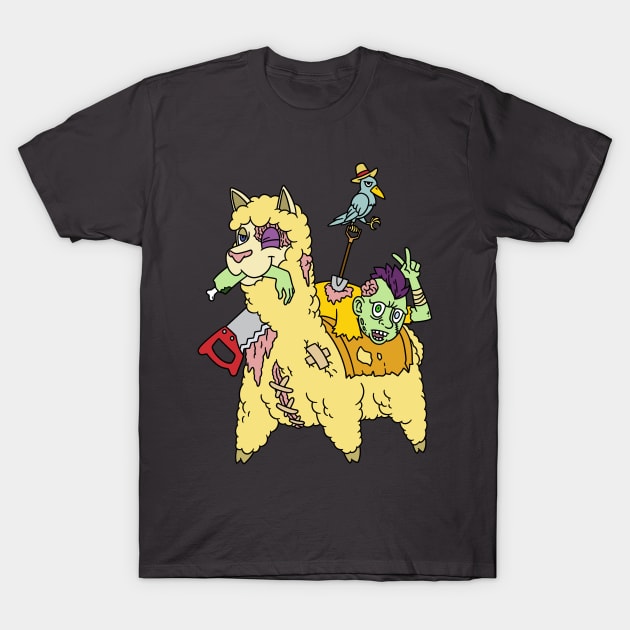 Zombie llama - Halloween Gift T-Shirt by Konnectd